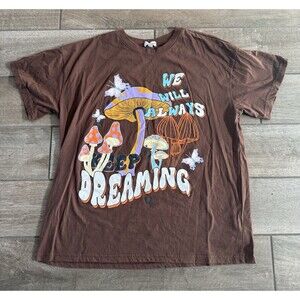 Magic Mushrooms Keep Dreaming T-shirt Size Lg Butterfly 2 Sided Graphic Hippie